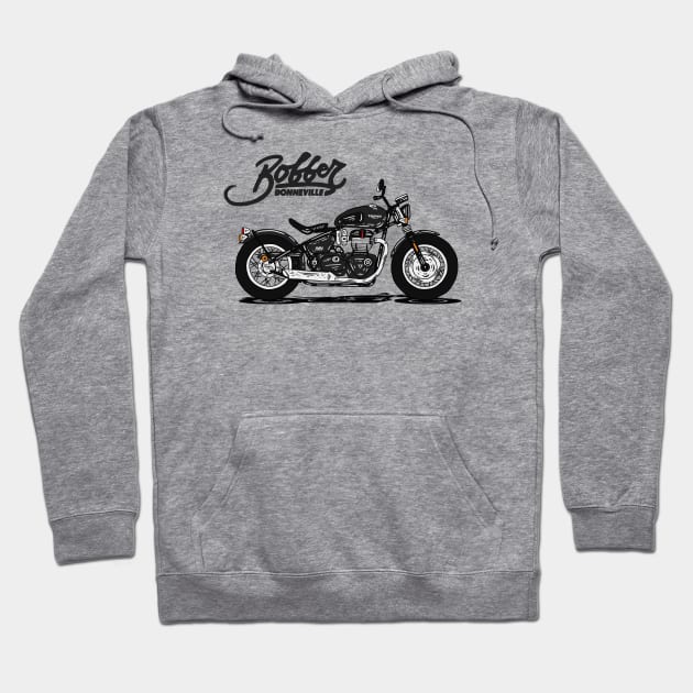 Triumph Bonneville Bobber Black Hoodie by Hilmay